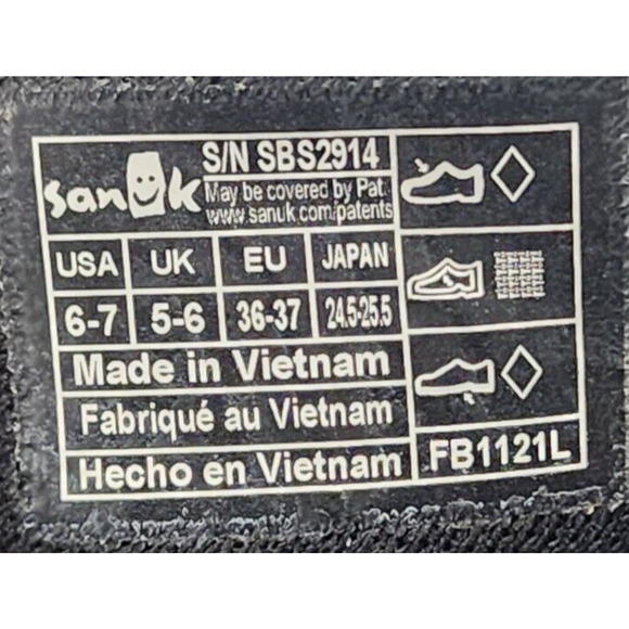 Sanuk Black/Gray Sandals Slip On Thong Flip Flops, Men's/Boys Size 6.5 - Picture 9 of 9